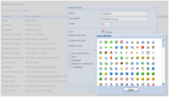 Issue statuses