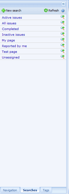 Left side panel search